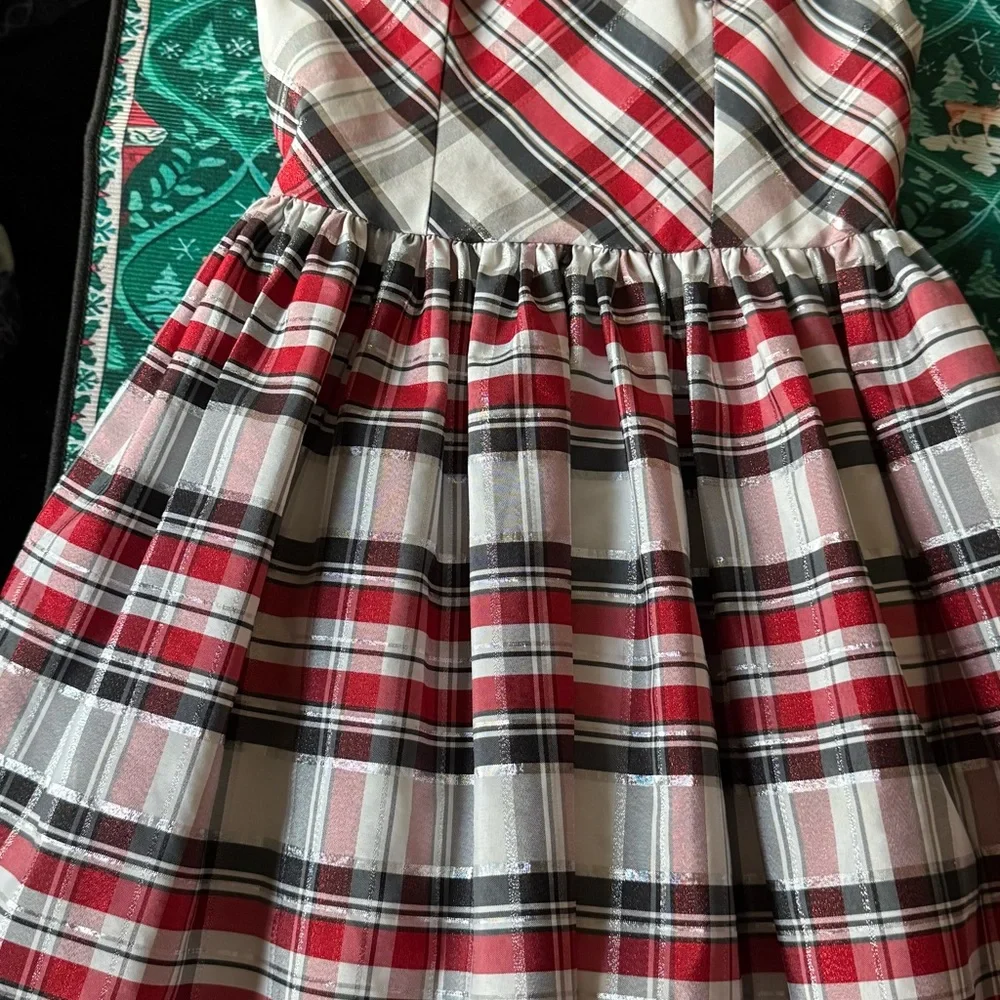 Bonnie Jean Christmas Holiday Plaid Sleeveless Party Dress  8 - Picture 5 of 9